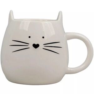 White Novelty Cat Mug - Global Design